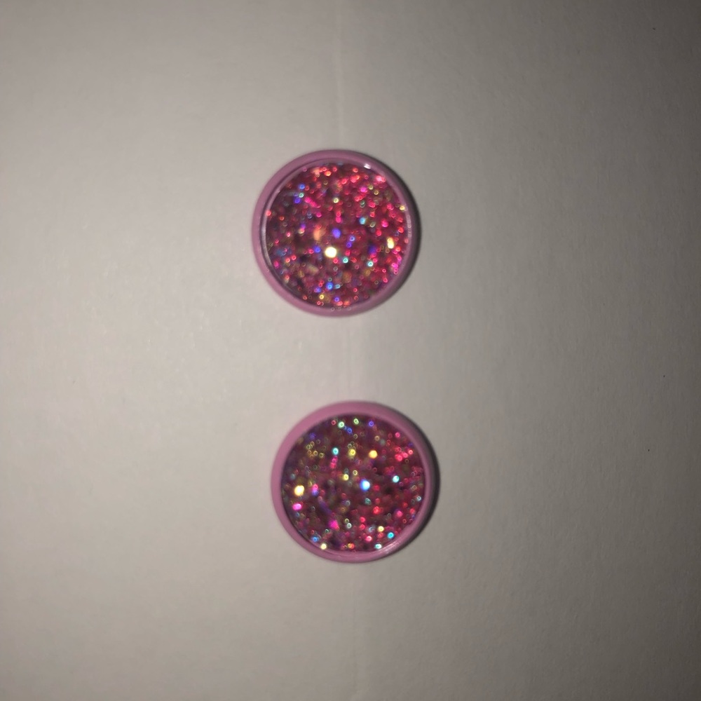 Pink Druzy Studs.